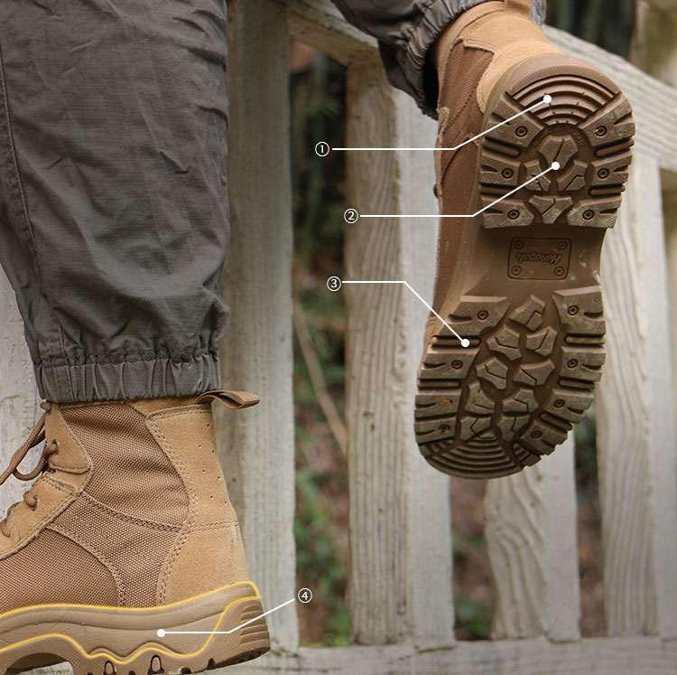 Cordura Fabric Rubber Desert Tactical Boots